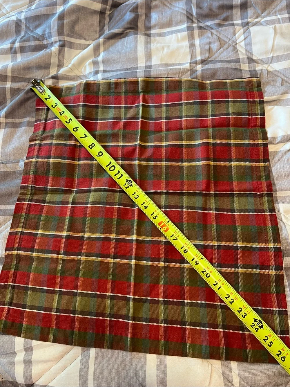 Pottery Barn Red Green Plaid Cotton Napkins